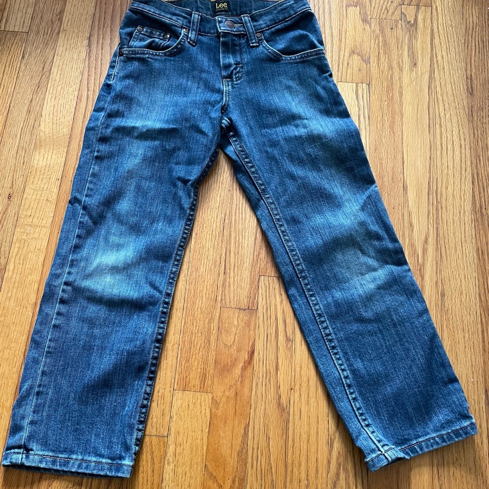 Lee Dark Blue Denim Pants with Yellow Accent